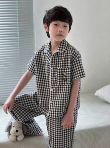 Dazy Kids Kids Tween Boys Pajamas Set For Fall - Black and White - View 9