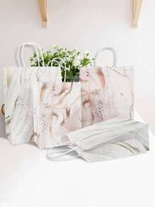 6 件大理石纹礼品袋，现代纸质礼品包装袋，适合情人节派对用品 - 粉色 - 查看 6