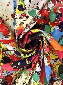 INAWLY Splash Ink Print Design Women Buttoned Shirt - Multicolor - View 3