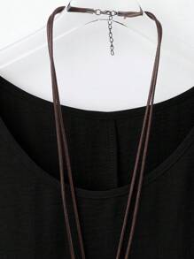 SHEIN LUNE CURVE 大码女式圆领蝙蝠袖短袖休闲假日衬衫 - 黑色 - 查看 4