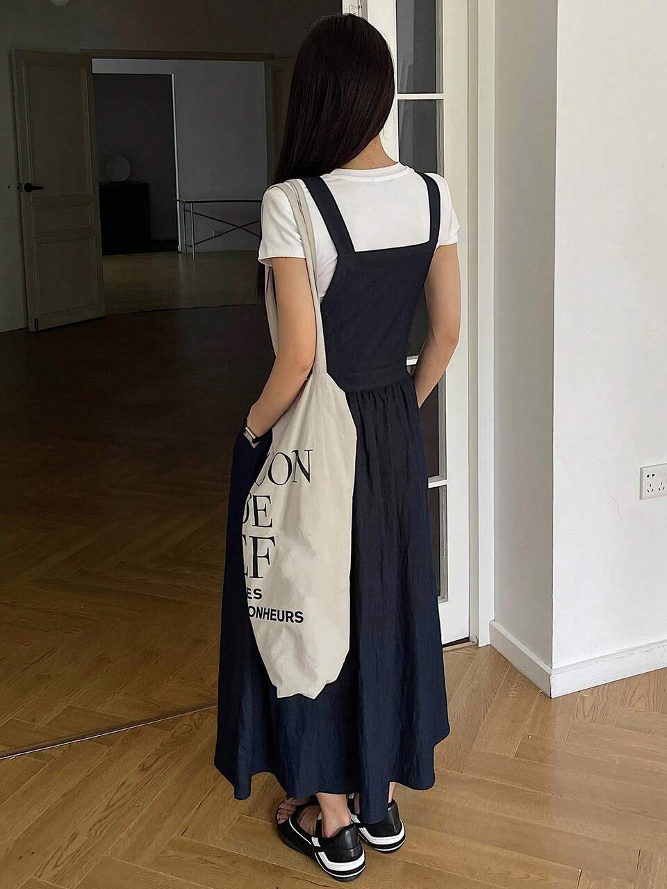 Women's Summer Casual Solid Color Pleated Dress Maxi Dress