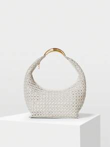 MOTF PREMIUM 编织镂空单肩包 - 米色 - 查看 1