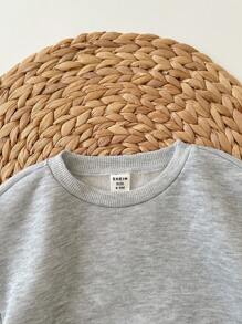 6 件套女婴休闲字母印花纯色运动衫和松紧腰裤，秋冬 - 彩色 - 查看 4