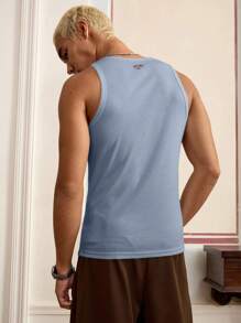 SWAVVY 标准尺寸男士时尚休闲百搭简约紧身汗衫，采用面料制成，用途广泛 - 霧霾藍 - 查看 2