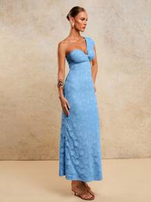 COSMINA Women's Elegant Hollow Out Twist Long Dress, Suitable For Resort, Wedding Party Guest Outfit, Four Seasons