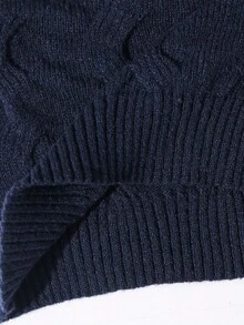 SHEIN Tween Boy Casual Turtleneck Long Sleeve Knit Sweater Boys Turtleneck Sweater Boys Navy Blue Sweater Boys Knit Sweater Kids Turtleneck Boys Winter Sweater