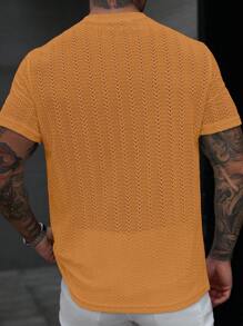 Manfinity Homme Camiseta casual de manga corta y cuello redondo con diseño gráfico de espiga de trigo para hombre en verano