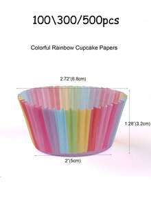 Pembungkus Cupcake Tahan Panas, Kertas Muffin Kokoh untuk Memanggang, Cangkir Kertas Cupcake Anti Lengket untuk Pesta, Ulang Tahun, dan Acara. - MultiWarna - View 5
