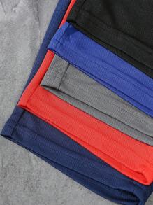 5 chiếc quần short dệt kim cạp chun in nhiều màu phong cách đường phố cho bé trai, vải mềm, thời trang và đa năng để mặc hàng ngày - Nhiều màu - Xem 5