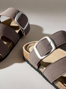 Solecia Women's Casual Versatile Fashion Simple Comfortable Thick Sole Slide Sandals - Rust Brown - View 5