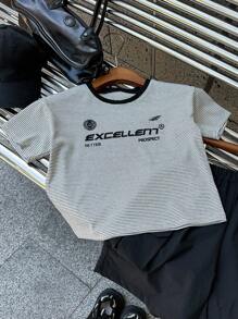 Dazy Kids Toddler Boys' Casual Loose T-Shirt, Letter Print - Grey - View 10