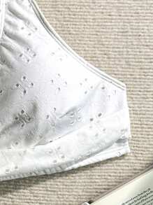 Swim Mod Women's Summer Beach Casual Crisscross Front Knitted Jacquard Fabric Swimwear Top