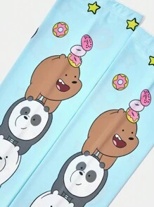We Bare Bears X SHEIN 1 Pair Cartoon & Doughnut Pattern Fashionable Cute Arm Warmers