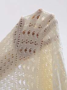 Lumivelle Women Off Shoulder Sleeveless Hollow Knitted Slip Dress