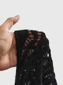 ROMWE Plus Size Women Hippie Boho Style Embroidered Cardigan With Moon & Star Pattern,Fall Clothes For Women - Black - View 5