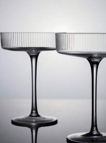 Madebyblanc 1 Stück/2 Stücke/4 Stücke handgefertigte mundgeblasene strukturierte Glaswaren - 10oz gerippte Martini Cocktailgläser & Dessertschalen, Mehrzweck Eisbecher für Zuhause Bar, Party, Hochzeit & Gastronomie Bedarf