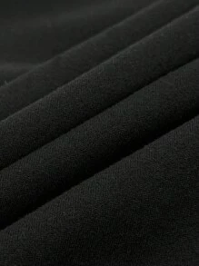 INAWLY Áo thun nữ cổ tròn tay ngắn màu trơn, đơn giản và thời trang, phù hợp cho mùa hè - màu đen - Xem 5