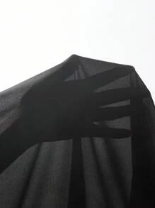 SHEIN LUNE Falda De Talle Alto De Talla Grande Con Bolsillos - Negro - Ver 8