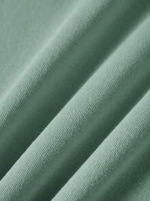 SHEIN Girlism 2件套青少年女孩休闲心形印花针织纯色超大落肩长袖运动衫和阔腿运动裤套装 - 薄荷綠 - 查看 6