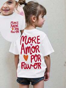 T-shirt décontracté à manches courtes et col rond, simple, pour bébé fille, convenant pour l'été