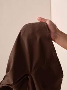 Zivah 2025 Spring/Summer New Music Festival, Easter, St. Patrick's Day, Western, Nomadic, Birthday Party, Graduation Season, Collegiate, Student Wear, Casual Daily, Basic Versatile, Leisure, Cruise Travel, Beach, Sun-Bask, Viral Online Hit, Street Style, Elegant Green Textured Fabric One Shoulder Pleated Design Waist-Cinching Wide-Leg Shorts Jumpsuit B Brown Romper Women - Brown - View 8