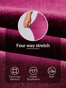Flexra Plus Size Soft Washed High Waist Elastic Jeans - Hot Pink - View 7