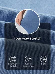 Flexra Plus Size Pocket Simple Denim Stretchy Knit Jeans, Casual Everyday Wear Apple Bottom Jeans - Light Wash - View 7