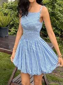 Ria Solene Mini Spring/ Summer Dress With Off-Shoulder For Women - Blue - View 3