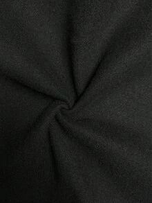 SHEIN PETITE 女士纯色长袖单排扣口袋休闲长款外套 - 黑色 - 查看 6