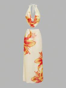 Swim Oasis 夏日海岛度假辣妹百合印花比基尼及短裙高级套装 - 彩色 - 查看 7