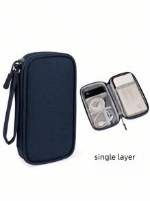 1pc Waterproof Electronic Storage Bag ,Multi-Layer Fixed Storage Bag,Multi-Zipper Portable Storage Bag- Perfect For U Disks, Hard Disks, Headphones