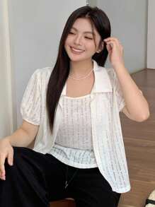 Dazy Plus Conjunto de 2 piezas de estilo coreano para mujer de tallas grandes, para el verano