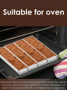 Molde rectangular para pastel, olla de tarta de queso Tiramisu de acero inoxidable con marco desmontable para hornear pastel, pastel de queso, mousses - Multicolor - Ver 3