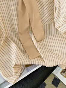 INAWLY Women's Summer Striped Short Sleeve Casual Loose Blouse Women Shirt