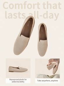 Ressula Fashionable Comfortable Breathable Apricot Flat Shoes For Women
