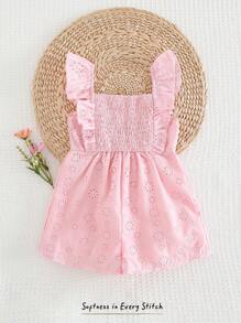 Cozy Pixies Tutina casual per bambine con colletto arricciato, senza maniche, vita elasticizzata