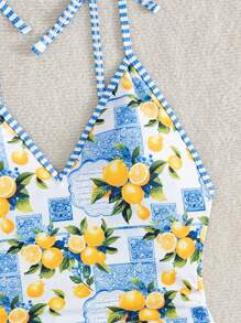 Swim Mod Springbreak 女士新款随机多色印花侧系带性感优雅度假现代简约连体泳衣 - 彩色 - 查看 7