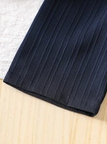 SHEIN Vintaside Kids Baby Girl Blue Round Neck Sleeveless Top Elastic Waist Sweet Suitable For Outdoor Wear - Blue - View 5