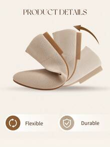 Ressula Fashionable Comfortable Breathable Apricot Flat Shoes For Women