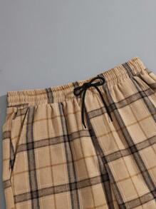 Manfinity RelaxMax Ensemble polo et short casual d'été pour homme en patchwork à carreaux, vêtements d'automne