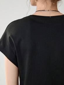 Uhlyne Women's Simple Solid Color Knotted Design Casual T-Shirt, Basics,Business Casual,Work Wear Women,Office Outfits,Teacher Outfits For WomenElegant And Comfortable For Daily Commute