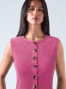 LYSMO Women's Flecked Knit Top-Spring/Summer 2025 New Arrival - Pink - View 5