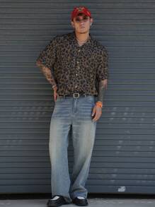 DAZY Jeans casual uomo primavera lavati con vestibilità ampia e tasche - Blu - Visualizzare 5