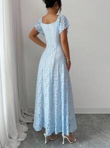 Elenzga Elegant Lace Dress, Suitable For Wedding, Birthday Party In Autumn