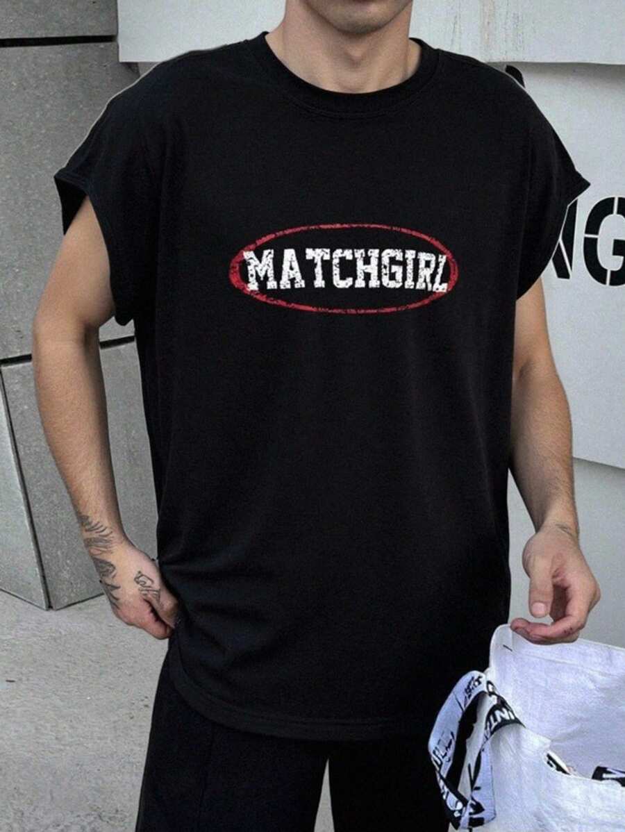 Maglietta senza maniche per ragazzi adolescenti con stampa tie-dye consumata, casual, comoda, versatile, in tessuto morbido, adatta per uso quotidiano, scuola, viaggi, attività all'aperto, vacanze al mare - Grigio Scuro - Visualizzare 1