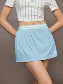 Activina Women's Striped Pocket Casual Sports Skort - Blue - View 4