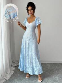 Elenzga Elegant Lace Dress, Suitable For Wedding, Birthday Party In Autumn