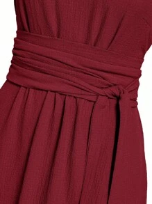 Ellevyn Vestido sin mangas de unicolor para mujer, elegante para el verano