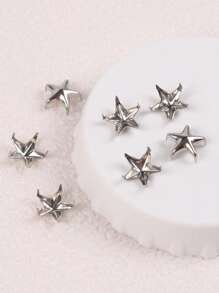 50 件/100 件五角星装饰钉适用于服装包包皮鞋朋克摇滚珠宝工艺品，4 爪金属钉头钉配饰