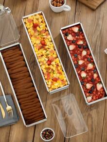 Molde rectangular para pastel, olla de tarta de queso Tiramisu de acero inoxidable con marco desmontable para hornear pastel, pastel de queso, mousses - Multicolor - Ver 1